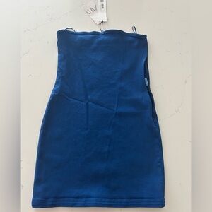 Zara Strapless Dress in Deep Blue